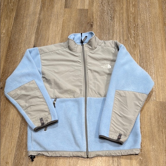 The North Face Size XL Gray and Baby Blue Teddy Bear Fleece Jacket Zip Up - Picture 4 of 14